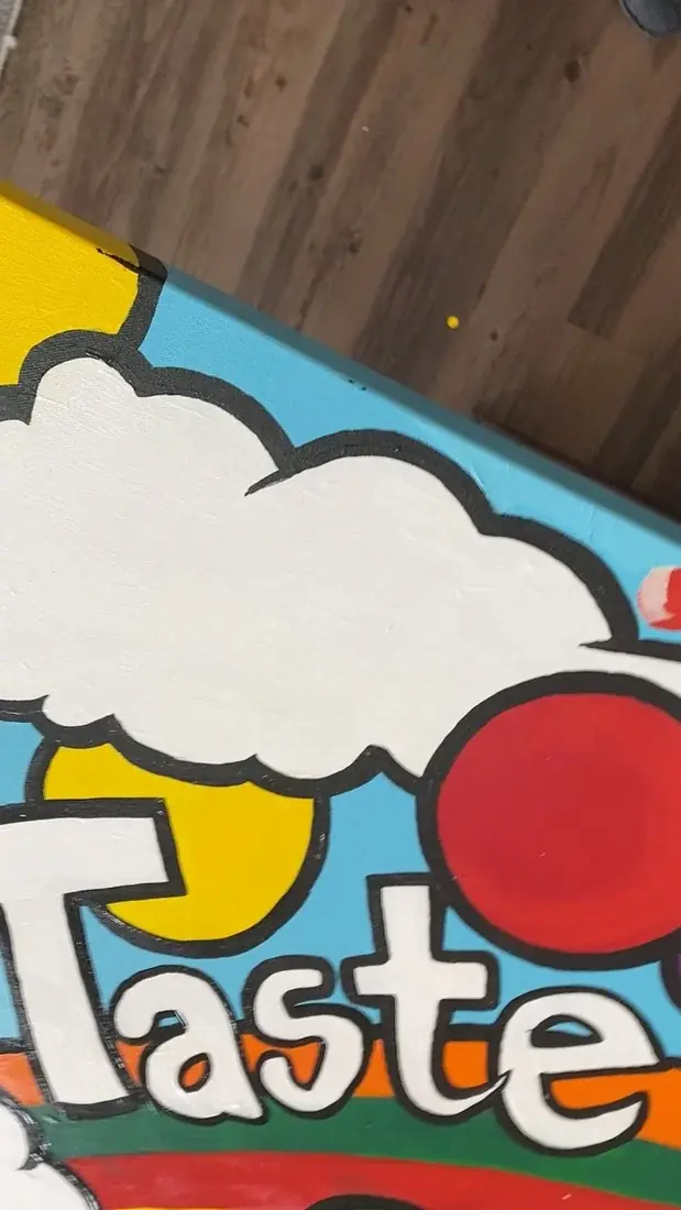 Pop-art lettering canvas