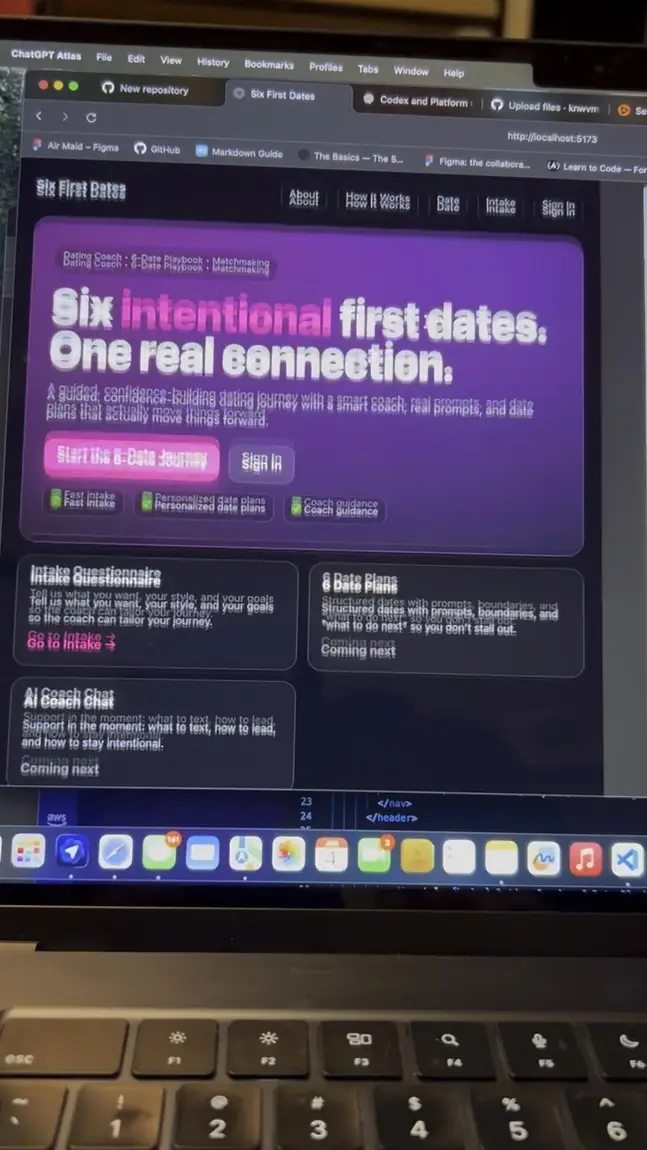 Six First Dates running on a local server